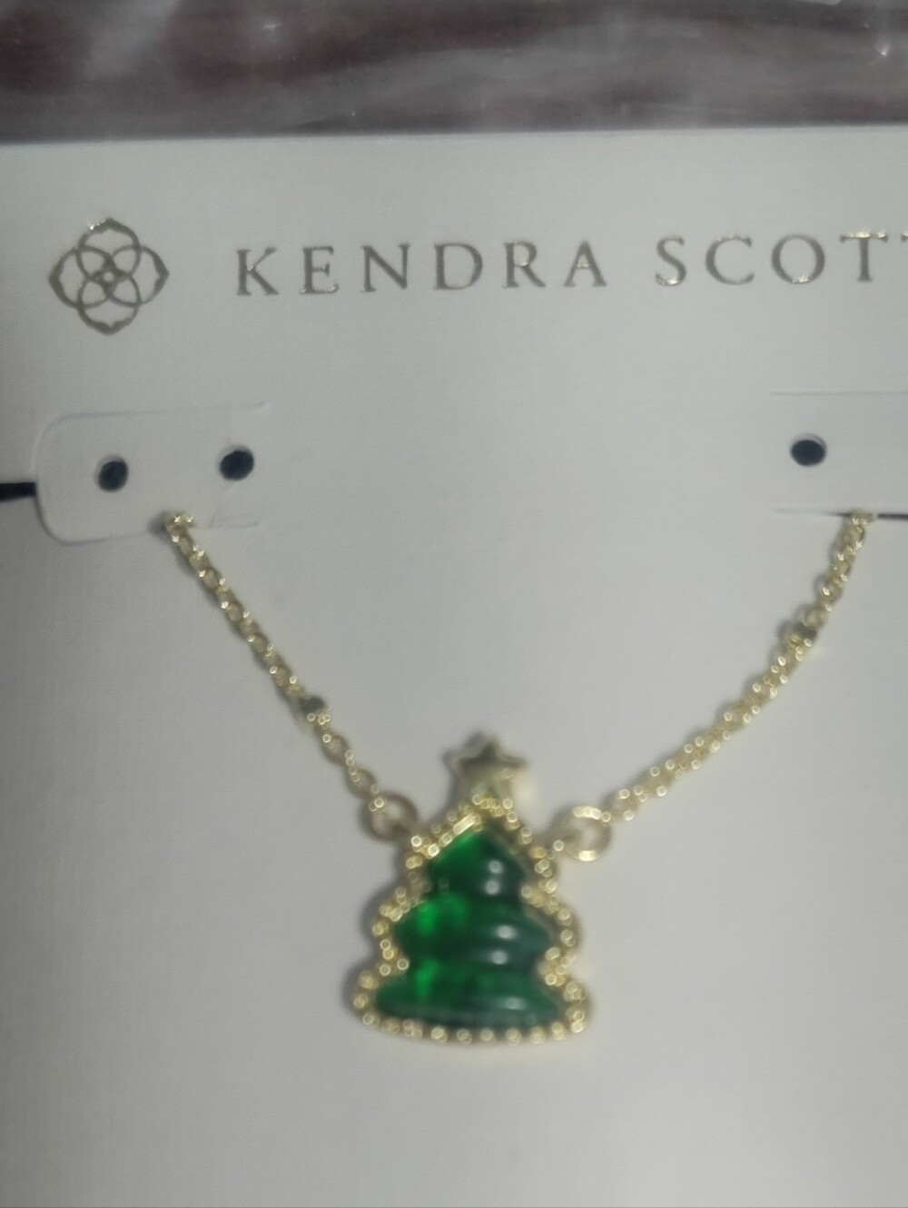 New Kendra Scott Holiday Tree Necklace with Green Quartzite